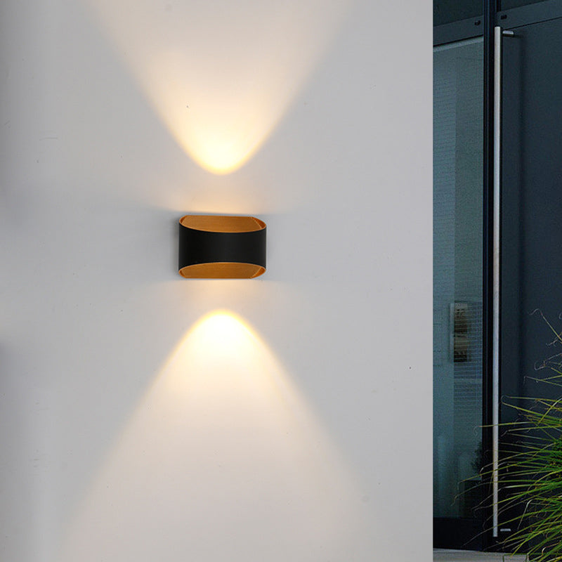 Modern Style Wall Sconce Metal 2 Light Sconces in Black for Outdoor