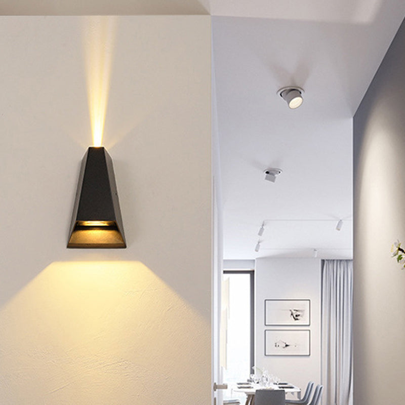 Modern Style Wall Sconce Metal 2 Light Sconces in Black for Outdoor