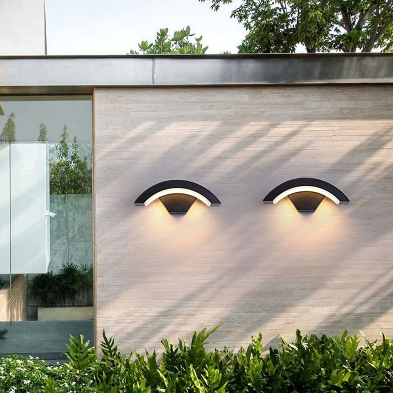 Modern Style Wall Sconce Metal 1 Light Sconces in Black for Outdoor