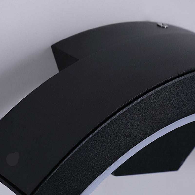 Modern Style Wall Sconce Metal 1 Light Sconces in Black for Outdoor