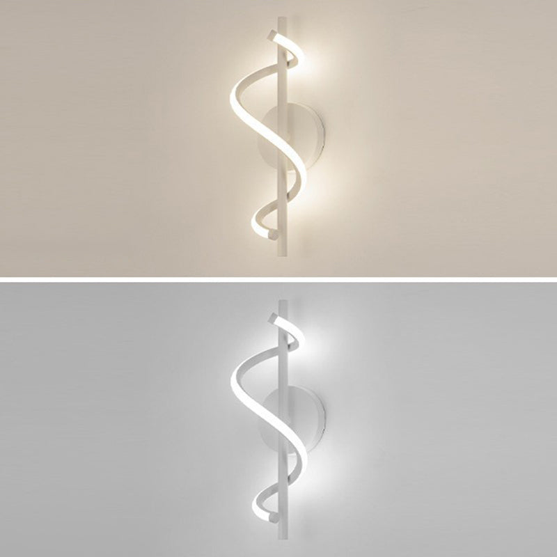 Linear Shape Wall Lamp Modern Style Acrylic 1 Light Sconce in White and Black