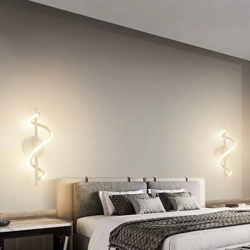 Linear Shape Wall Lamp Modern Style Acrylic 1 Light Sconce in White and Black