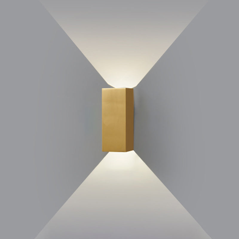 2-Light Rectangular Wall Sconce Light Modern Metal Wall Sconce Lighting