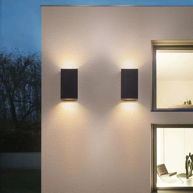2-Light Rectangular Wall Sconce Light Modern Metal Wall Sconce Lighting