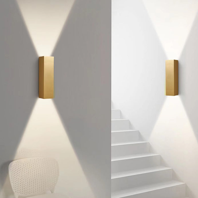 2-Light Rectangular Wall Sconce Light Modern Metal Wall Sconce Lighting