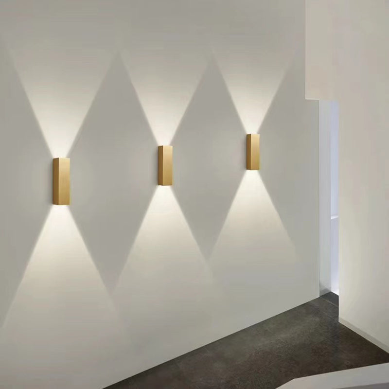 2-Light Rectangular Wall Sconce Light Modern Metal Wall Sconce Lighting