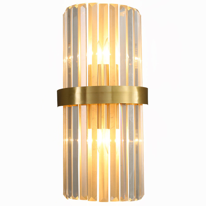 2-Light Geometric Wall Sconces Modern Crystal Wall Lamp for Bedroom