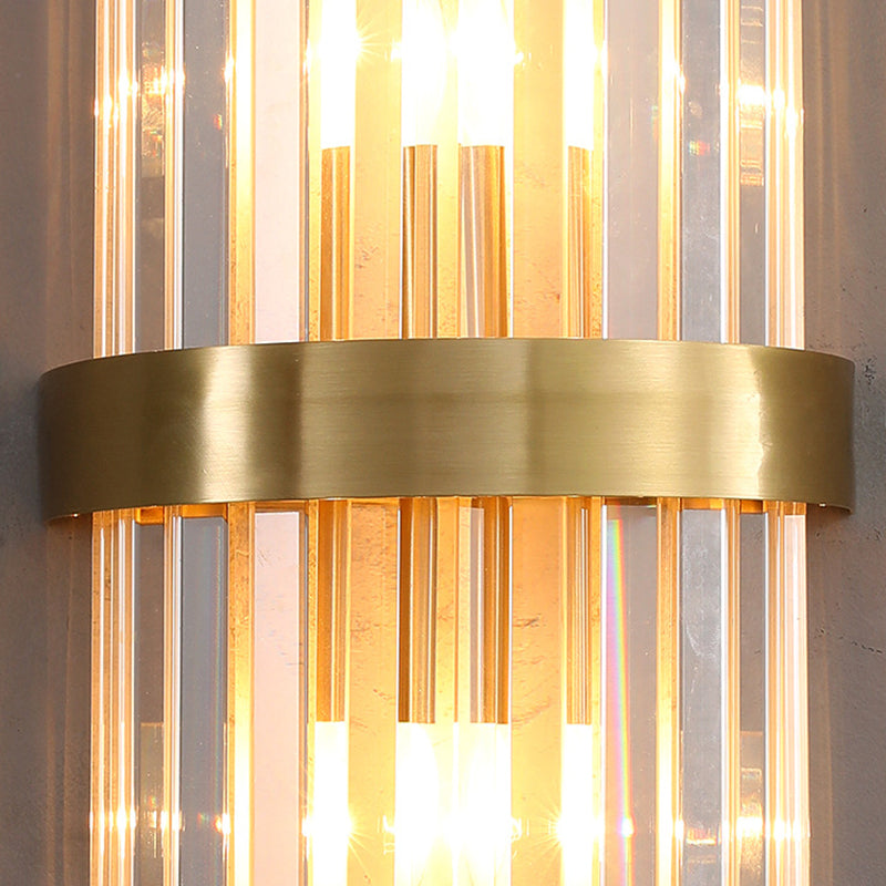 2-Light Geometric Wall Sconces Modern Crystal Wall Lamp for Bedroom