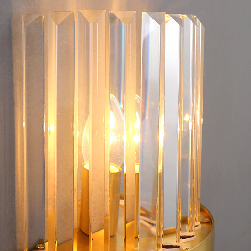 2-Light Geometric Wall Sconces Modern Crystal Wall Lamp for Bedroom