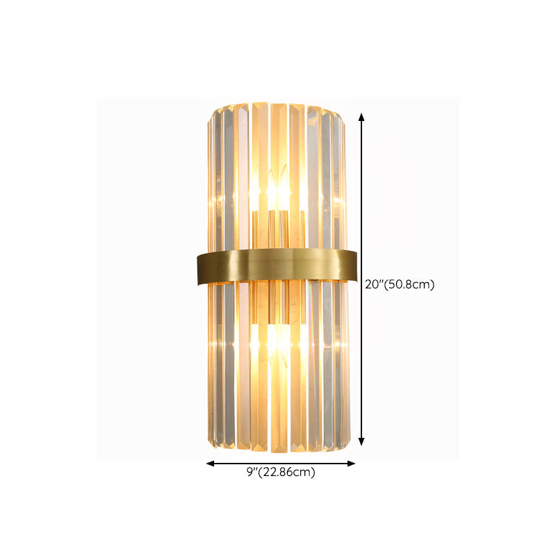 2-Light Geometric Wall Sconces Modern Crystal Wall Lamp for Bedroom