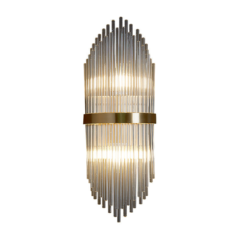 2-Light Geometric Wall Lamp Modern Crystal Sconce Light for Living Room