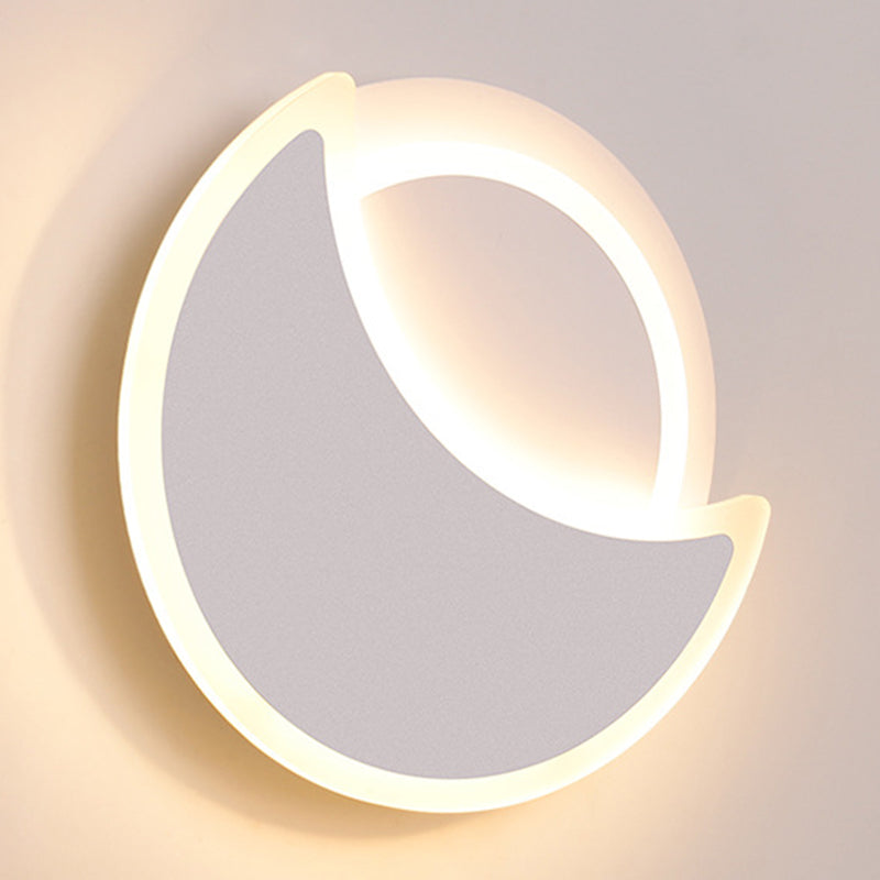 Disk Shape Wall Lamp Modern Style Acrylic 2 Lights Sconce in White / Black