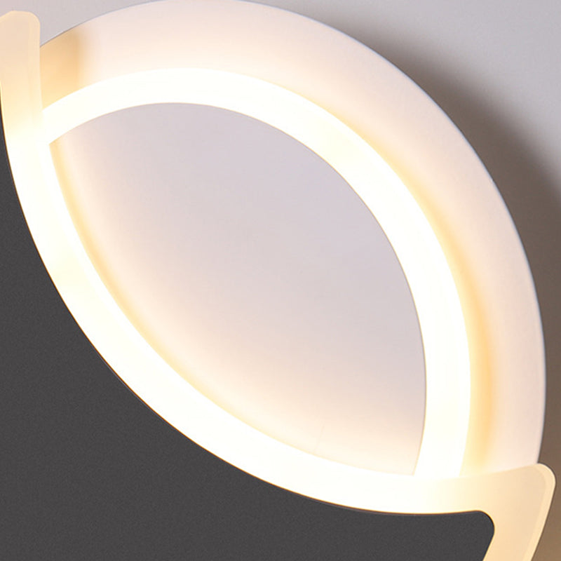 Disk Shape Wall Lamp Modern Style Acrylic 2 Lights Sconce in White / Black