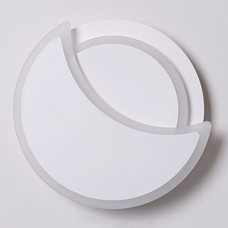 Disk Shape Wall Lamp Modern Style Acrylic 2 Lights Sconce in White / Black