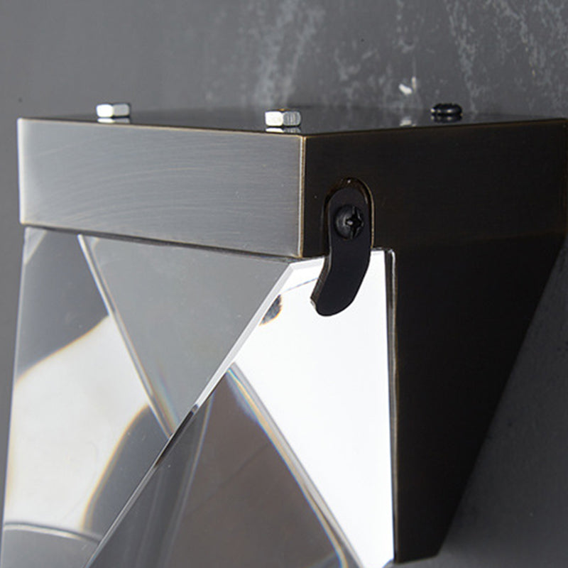 1-Light Geometric Sconce Light Fixture Modern Crystal Wall Lights