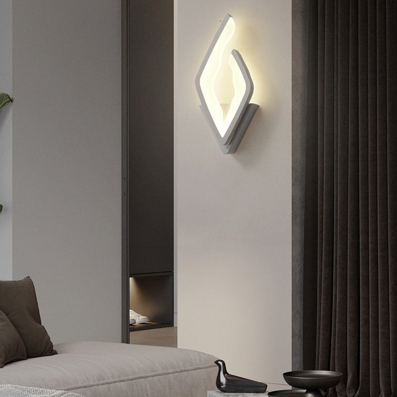 Geometric Wall Lighting Ideas Modern Metal 1 Light Wall Mounted Lighting in White