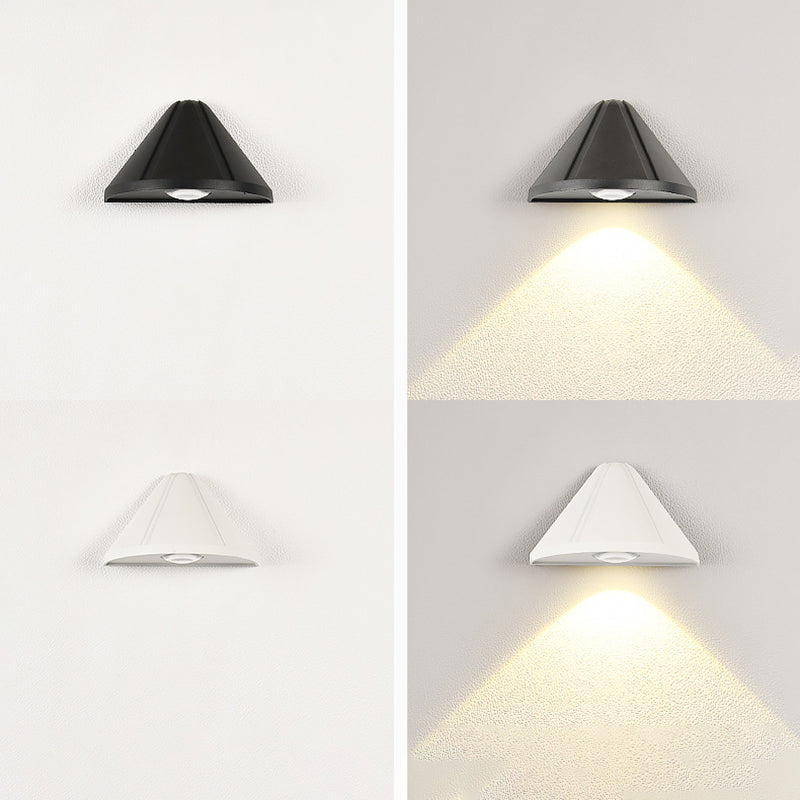 Modern Style Triangle Wall Sconce Metal 1 Light Sconces for Outdoor