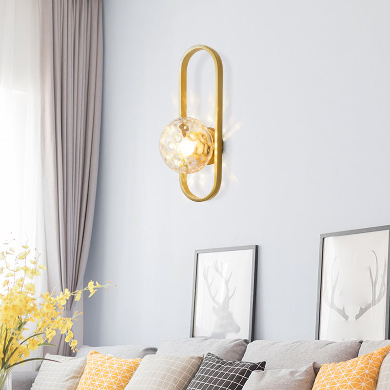 Industrial Style Ball Shape Wall Sconce Glass 1 Light Sconces for Corridor