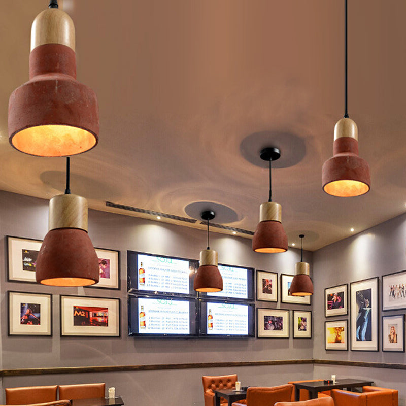 1 Bulb Barn a sospensione Luce industriale Stile industriale Apparecchio di soffitto grigio/verde/rosso con cavo sospeso