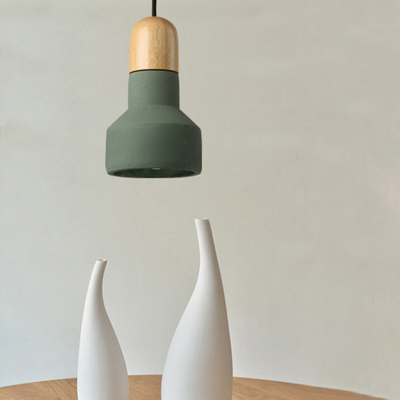1 Bulb Barn a sospensione Luce industriale Stile industriale Apparecchio di soffitto grigio/verde/rosso con cavo sospeso