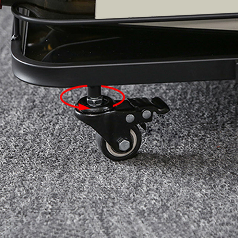 33.46" High Contemporary Prep Table Rolling Metal Prep Table for Home