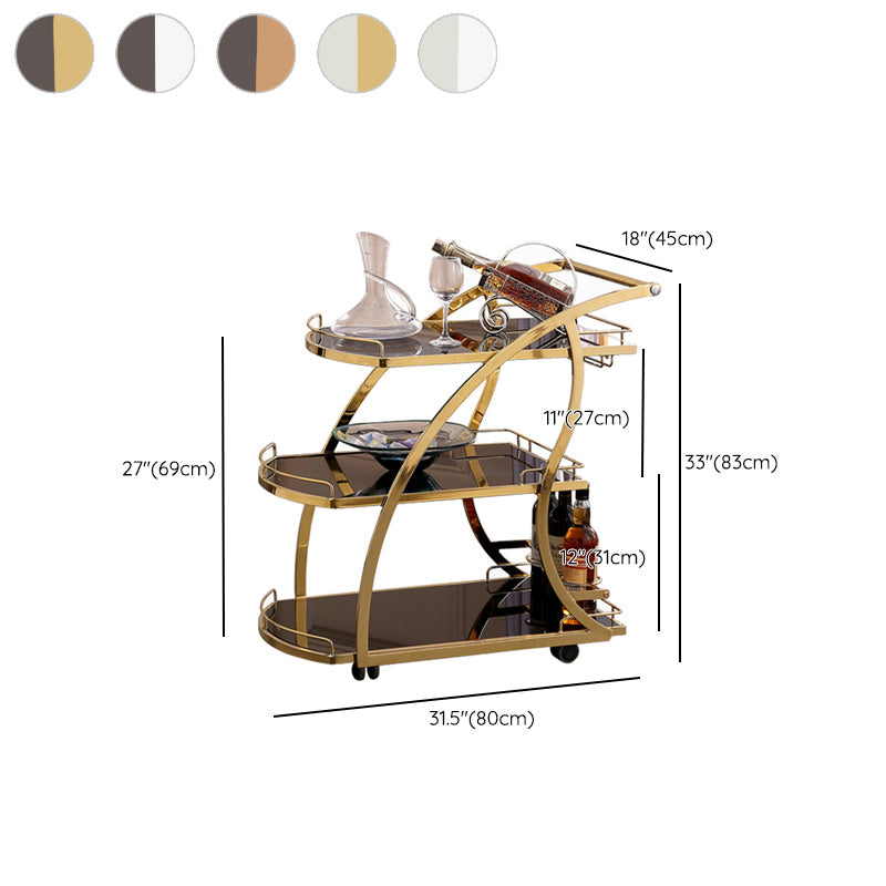 32.68" High Contemporary Style Prep Table Rolling Metal Prep Table for Kitchen