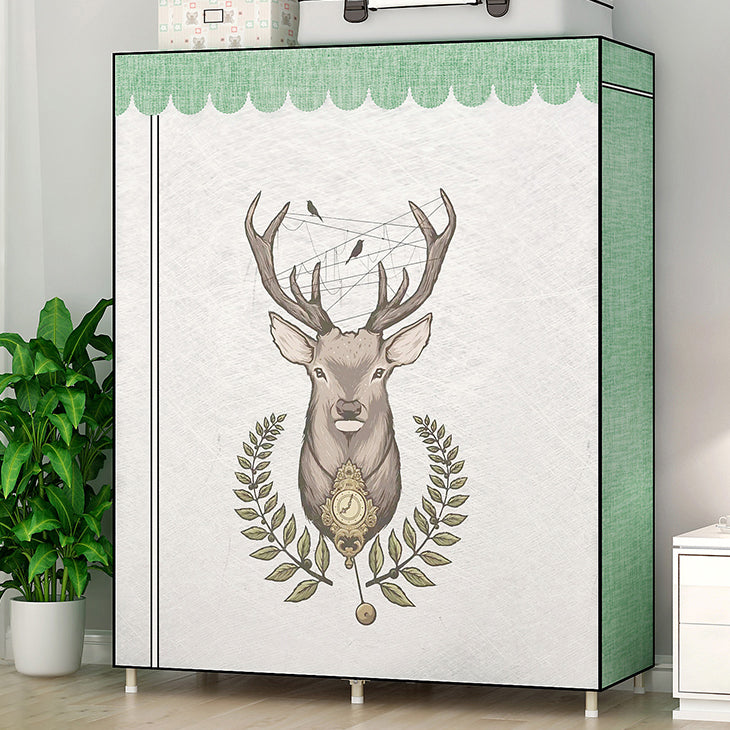 Contemporary Style Steel Wardrobe Cloth Rod Included Wardrobe Closet with Legs
