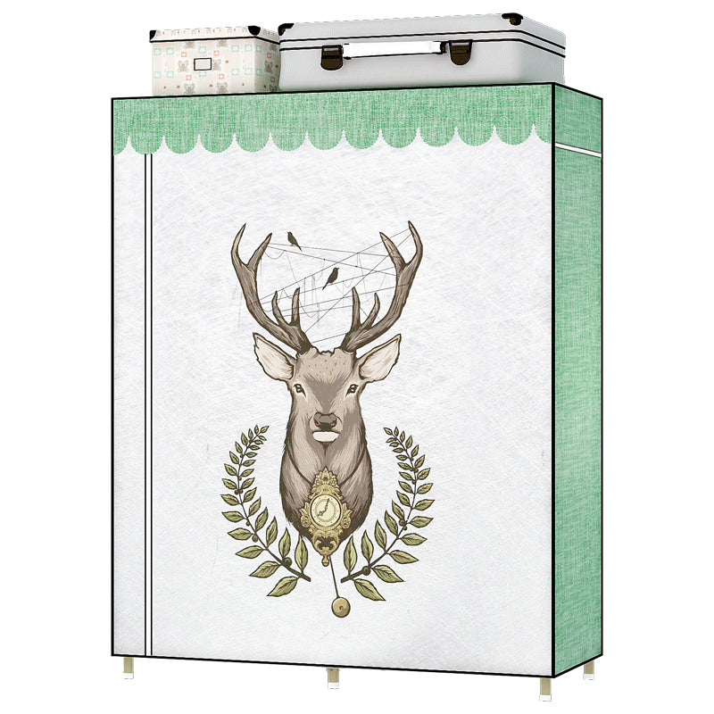 Contemporary Style Steel Wardrobe Cloth Rod Included Wardrobe Closet with Legs
