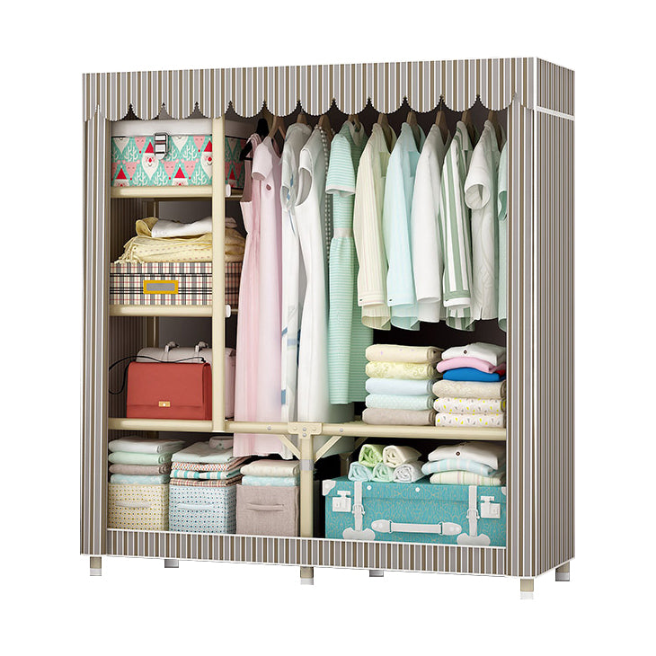 Contemporary Style Steel Wardrobe Cloth Rod Included Wardrobe Closet with Legs