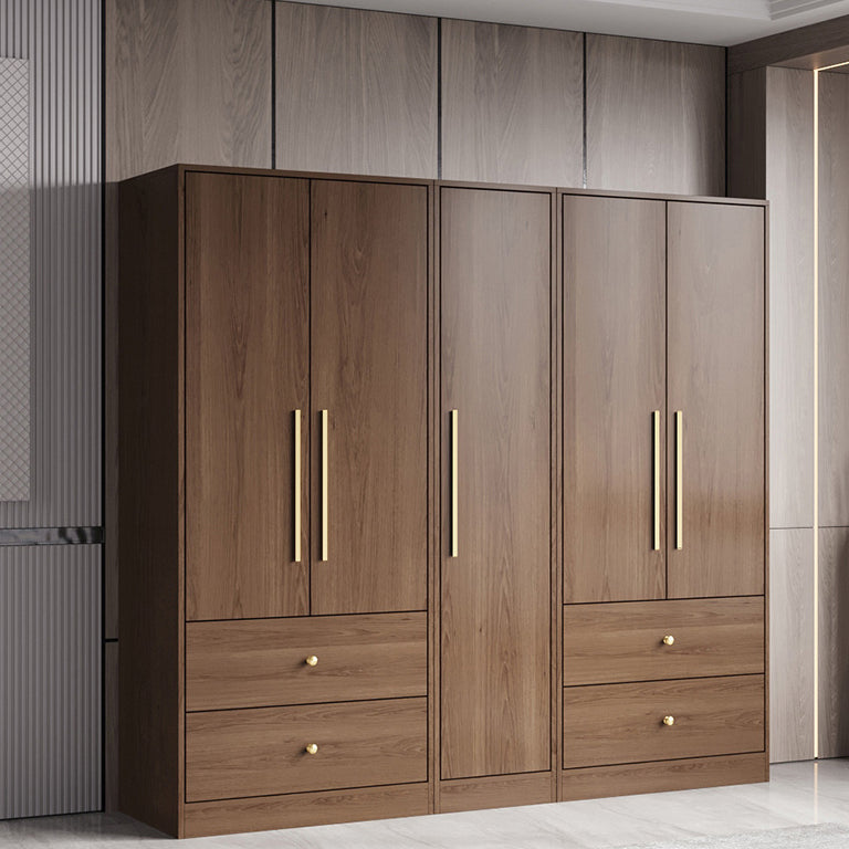 Brown Engineered Wood Wardrobe Closet Modern Wardrobe Armoire