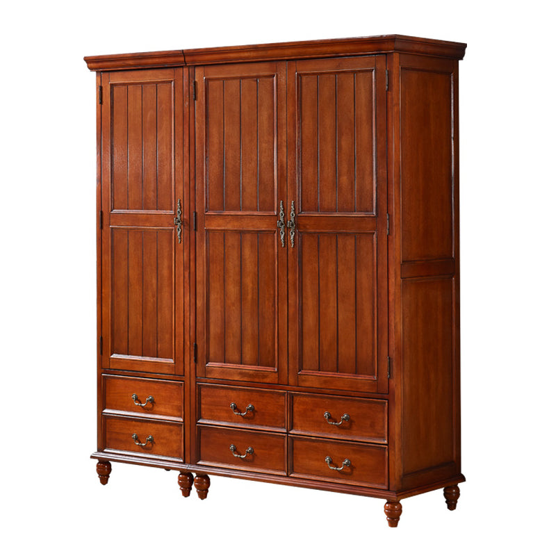 Traditional Birch Wood Storage Cabinet with Hinged Door Matte Finish Cabinet for Home