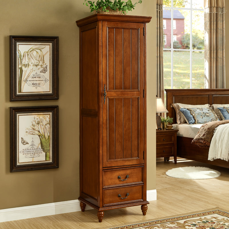 Traditional Birch Wood Storage Cabinet with Hinged Door Matte Finish Cabinet for Home