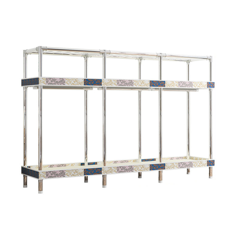 Contemporary Wardrobe Armoire with Shelves Steel Wardrobe Closet