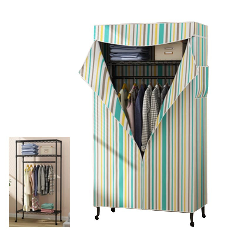 Contemporary Style Steel Wardrobe Adjustable Shelves Wardrobe Closet with Legs