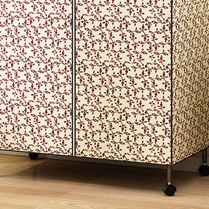 Contemporary Style Steel Wardrobe Adjustable Shelves Wardrobe Closet with Legs