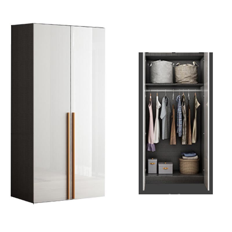 White Colour Wooden Wardrobe Cloth Rod Included Wardrobe Closet for Bedroom