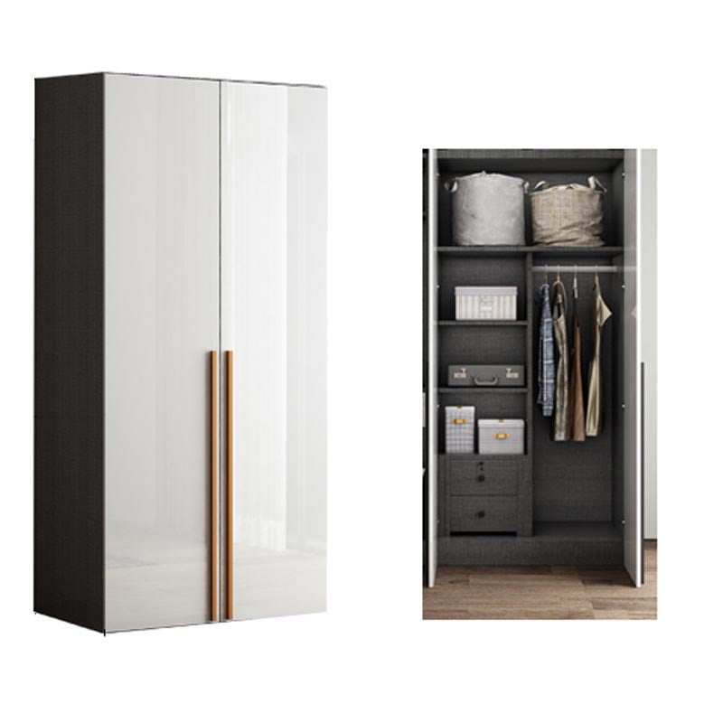 White Colour Wooden Wardrobe Cloth Rod Included Wardrobe Closet for Bedroom