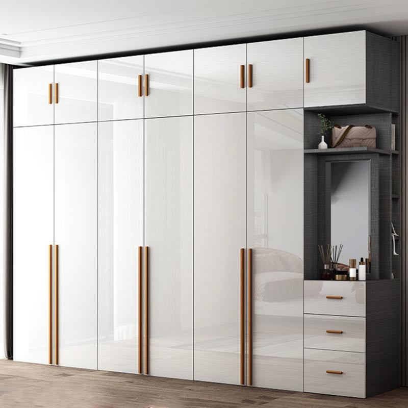 White Colour Wooden Wardrobe Cloth Rod Included Wardrobe Closet for Bedroom