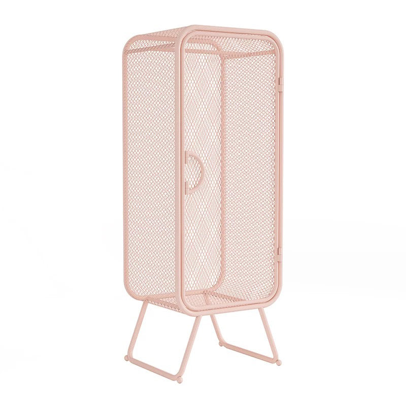 Modern Hinged Door Wardrobe for Home Matte Finish Cabinet with Metal Frame