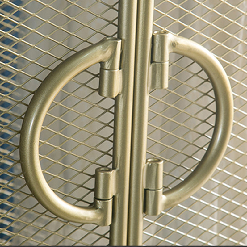 Modern Hinged Door Wardrobe for Home Matte Finish Cabinet with Metal Frame