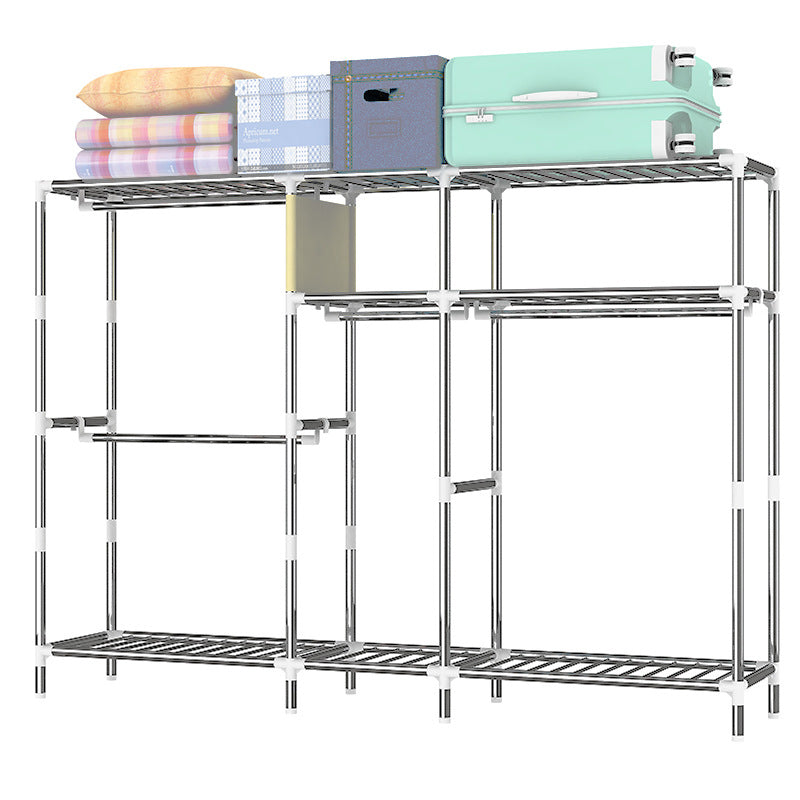 Contemporary Style Steel Wardrobe 3-door Wardrobe Closet with Legs