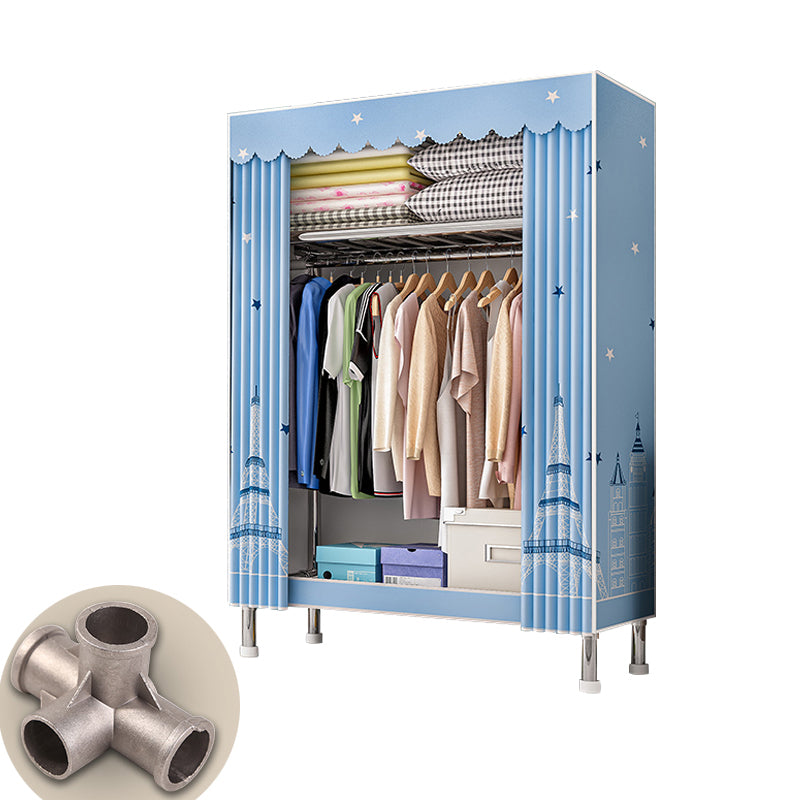 Contemporary Wardrobe Closet with Legs Steel Wardrobe Armoire