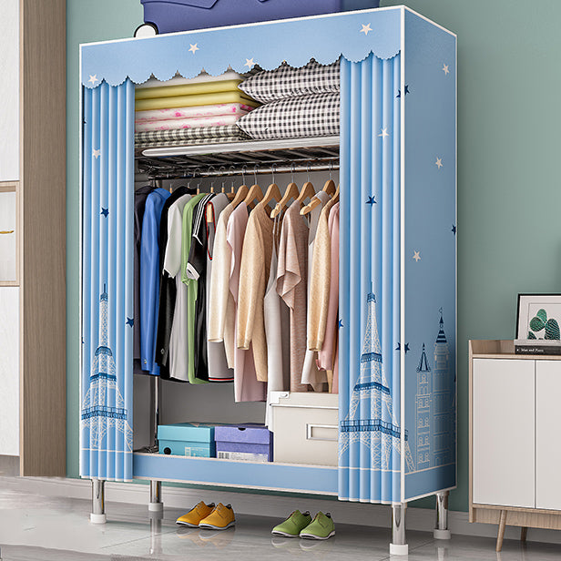 Contemporary Wardrobe Closet with Legs Steel Wardrobe Armoire