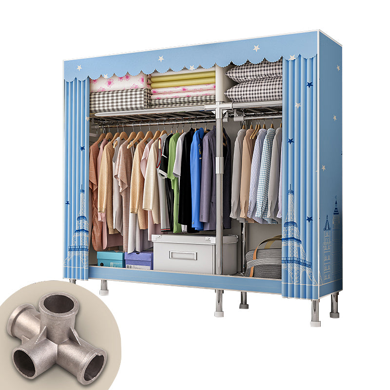 Contemporary Wardrobe Closet with Legs Steel Wardrobe Armoire