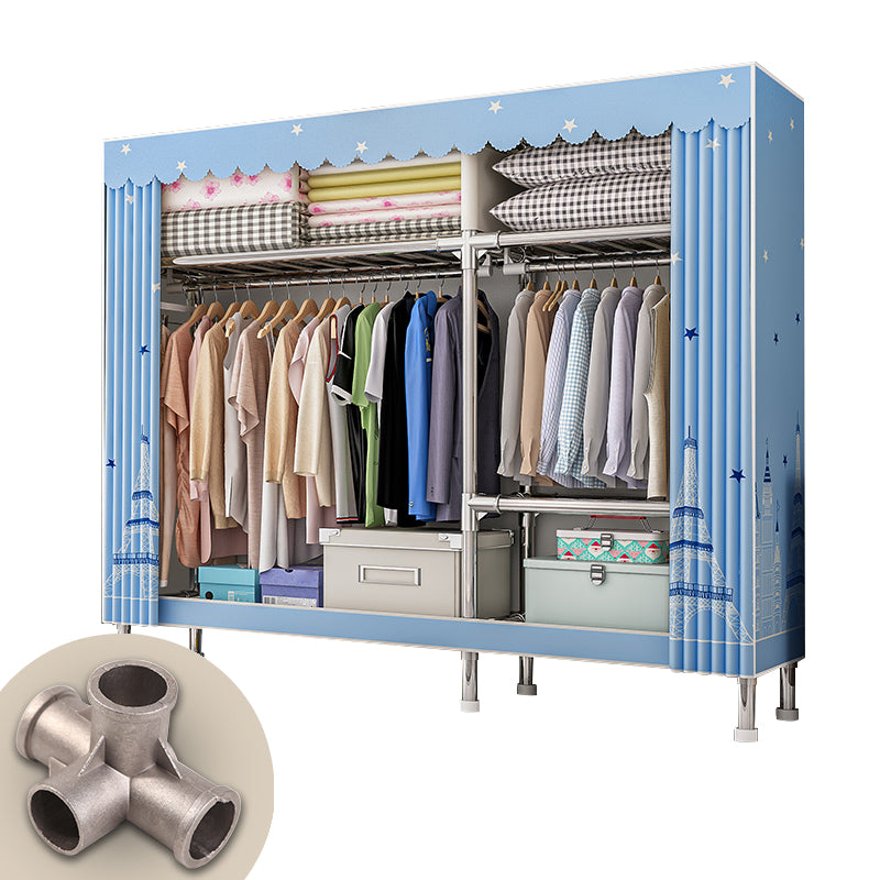 Contemporary Wardrobe Closet with Legs Steel Wardrobe Armoire