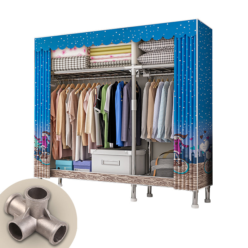 Contemporary Wardrobe Closet with Legs Steel Wardrobe Armoire