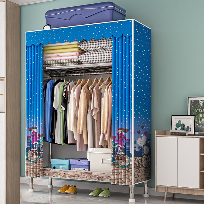 Contemporary Wardrobe Closet with Legs Steel Wardrobe Armoire