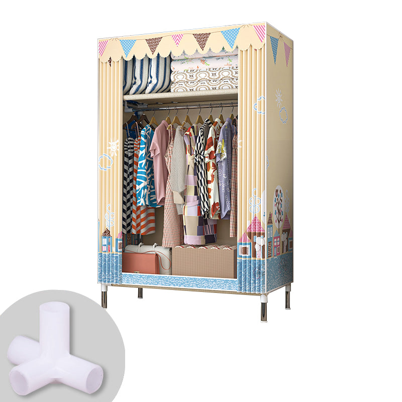 Contemporary Wardrobe Closet with Legs Steel Wardrobe Armoire