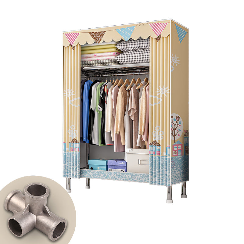 Contemporary Wardrobe Closet with Legs Steel Wardrobe Armoire