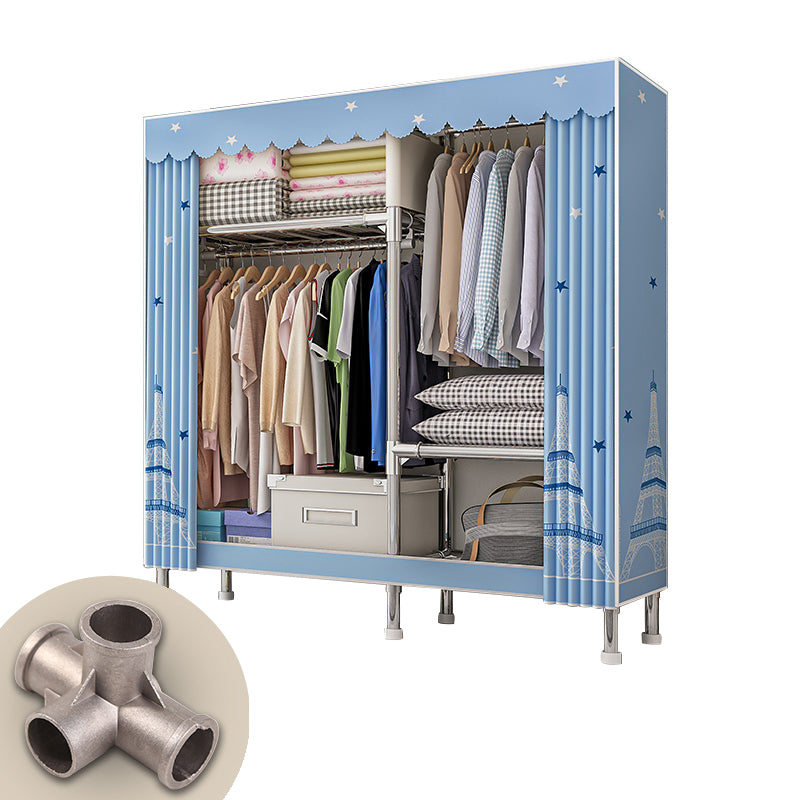 Contemporary Wardrobe Closet with Legs Steel Wardrobe Armoire
